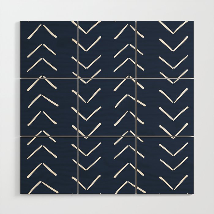 Boho Big Arrows in Navy Wood Wall Art Gallery Image 1