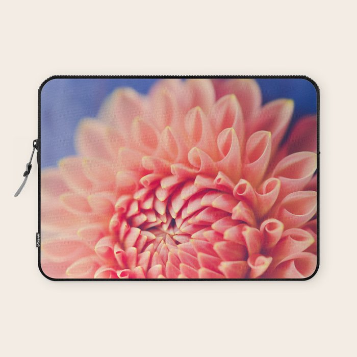 Enlightened -pink autumn dahlia flower photography Laptop Sleeve Gallery Image 1