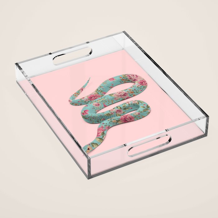FLORAL SNAKE Acrylic Tray Gallery Image 1