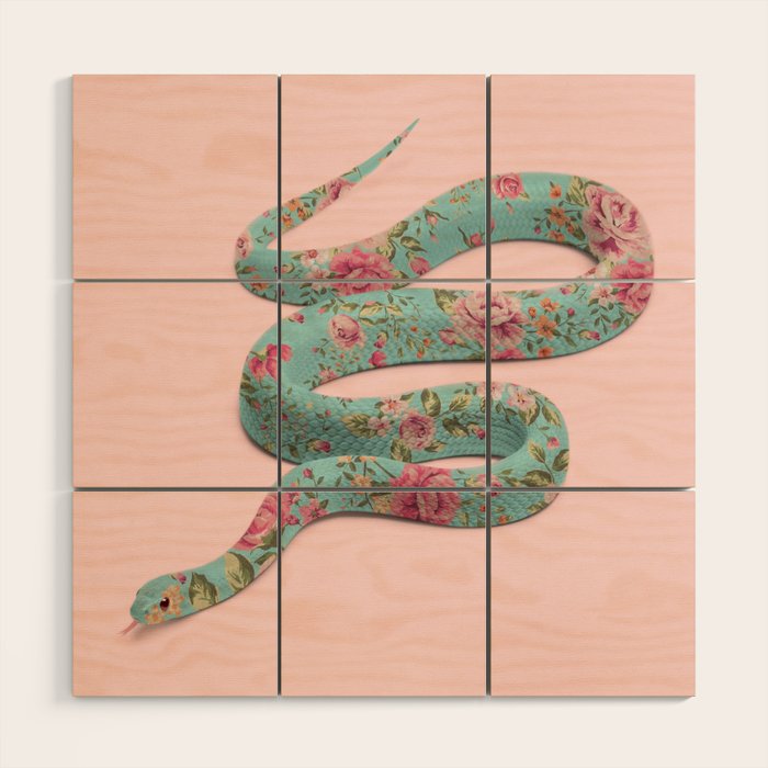 FLORAL SNAKE Wood Wall Art Gallery Image 1