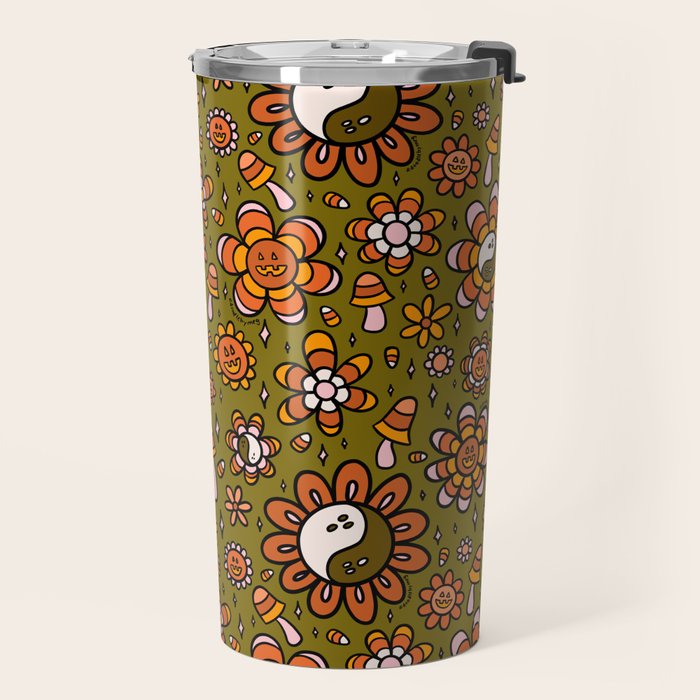 Candy Corn Flower Print Travel Mug Gallery Image 2