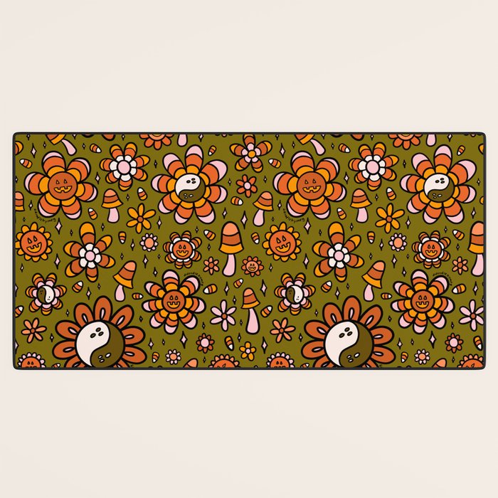 Candy Corn Flower Print Desk Mat Gallery Image 3