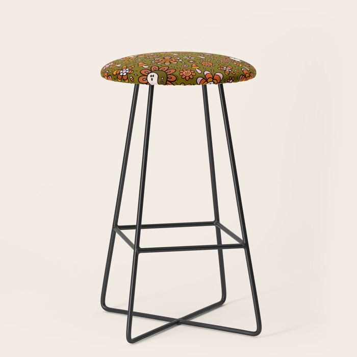 Candy Corn Flower Print Stool Gallery Image 1