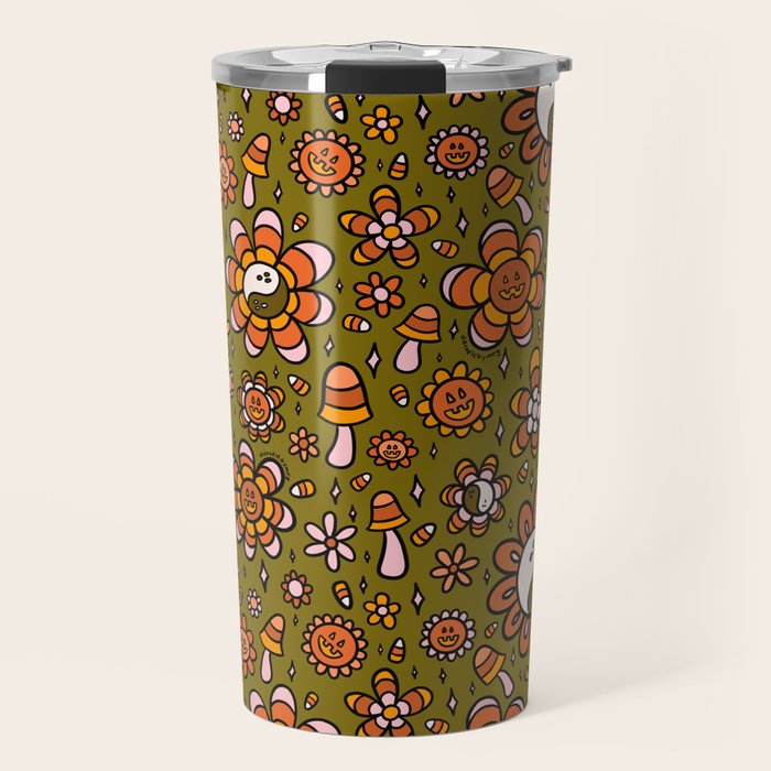 Candy Corn Flower Print Travel Mug Gallery Image 1