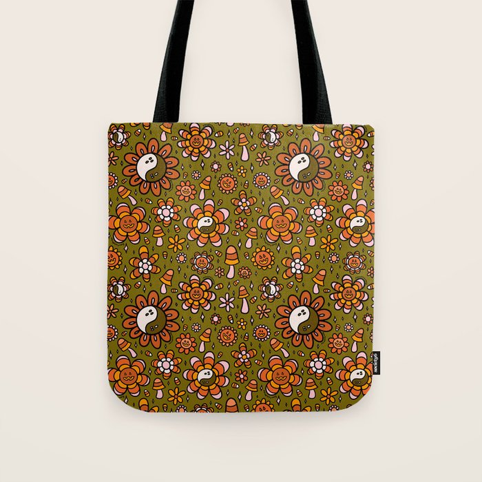 Candy Corn Flower Print Tote Bag Gallery Image 1