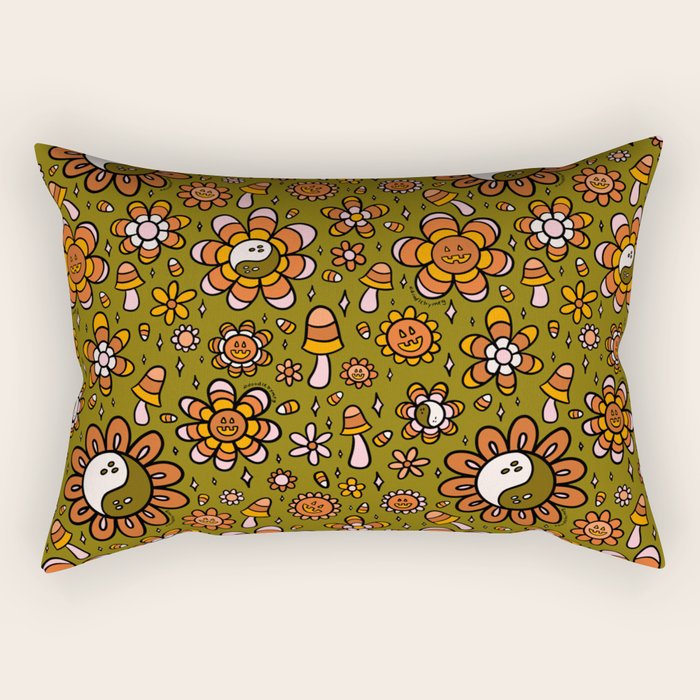 Candy Corn Flower Print Rectangular Pillow Gallery Image 1