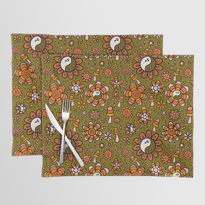 Candy Corn Flower Print Placemat Gallery Image 1