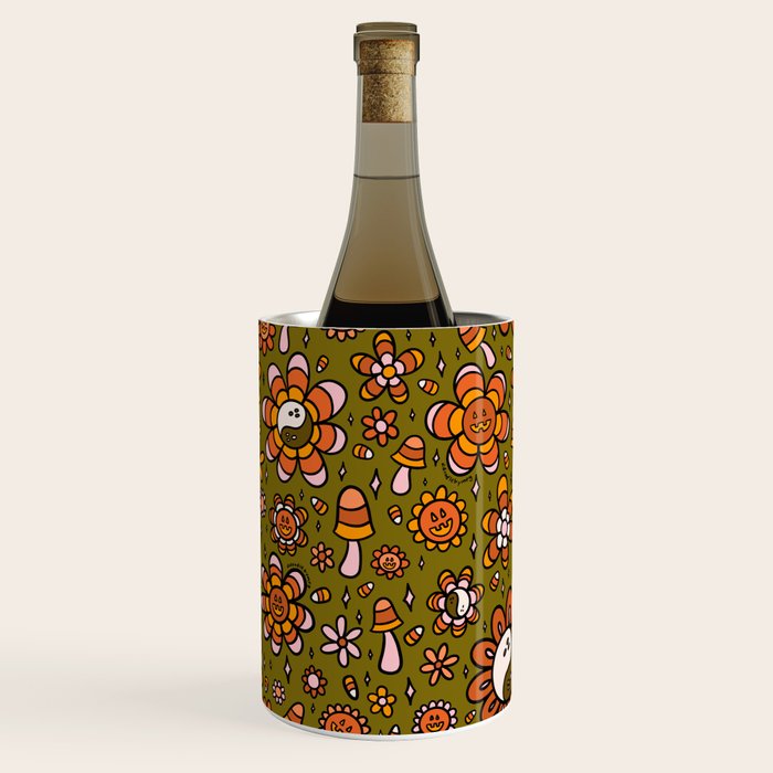 Candy Corn Flower Print Wine Chiller Gallery Image 1