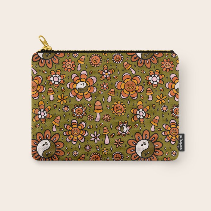 Candy Corn Flower Print Carry All Pouch Gallery Image 1