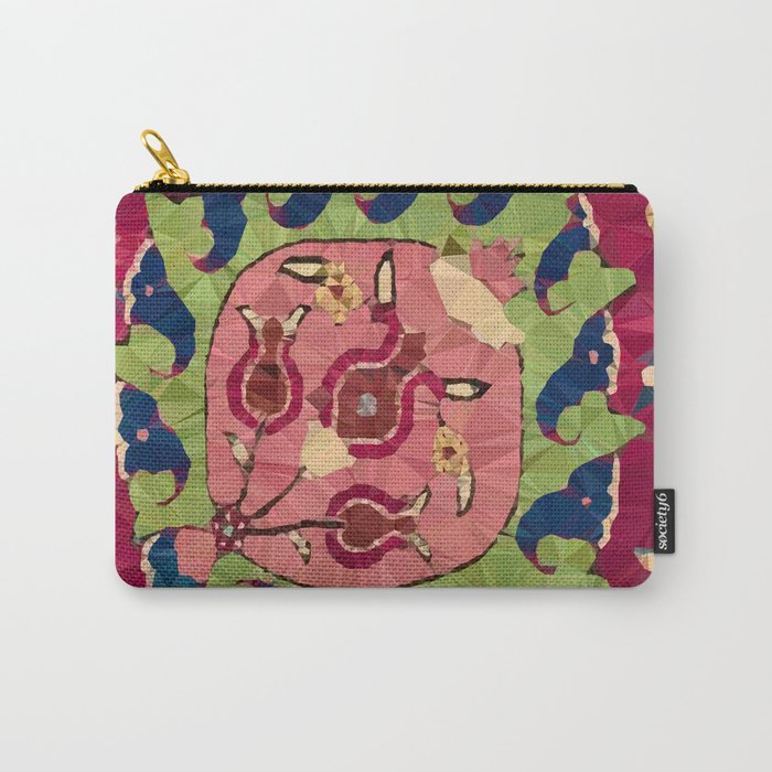 Safavid Rug Detail Abstract Low Poly Geometric Vector Art Carry All Pouch Gallery Image 1