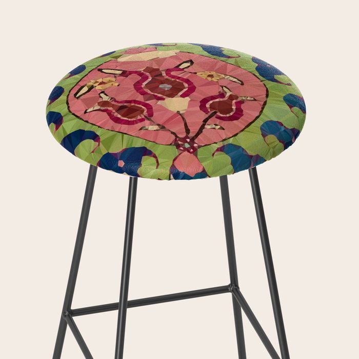 Safavid Rug Detail Abstract Low Poly Geometric Vector Art Stool Gallery Image 2