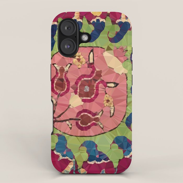 Safavid Rug Detail Abstract Low Poly Geometric Vector Art iPhone Case Gallery Image 1