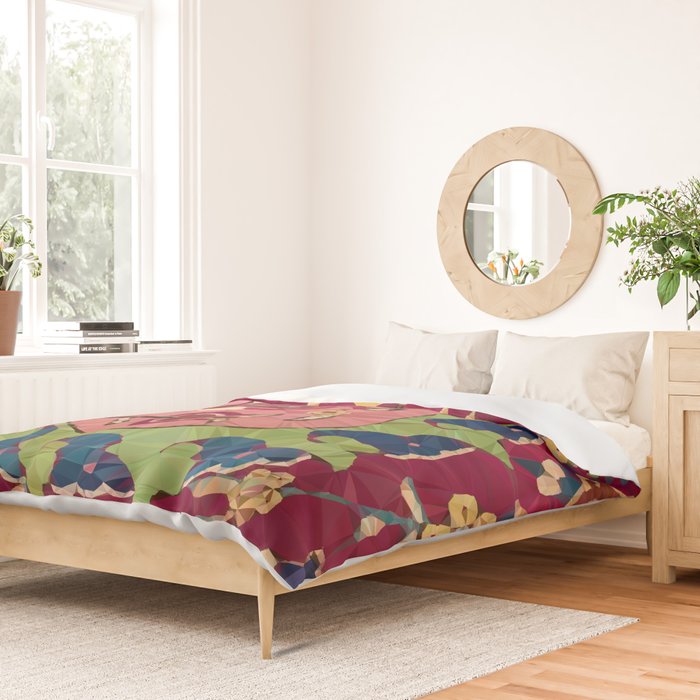 Safavid Rug Detail Abstract Low Poly Geometric Vector Art Duvet Cover Gallery Image 2