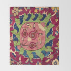 Safavid Rug Detail Abstract Low Poly Geometric Vector Art Throw Blanket Gallery Image 2