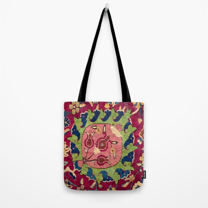 Safavid Rug Detail Abstract Low Poly Geometric Vector Art Tote Bag Gallery Image 2