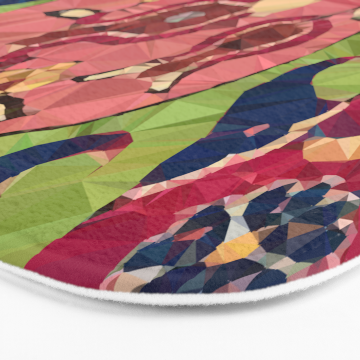 Safavid Rug Detail Abstract Low Poly Geometric Vector Art Bath Mat Gallery Image 3