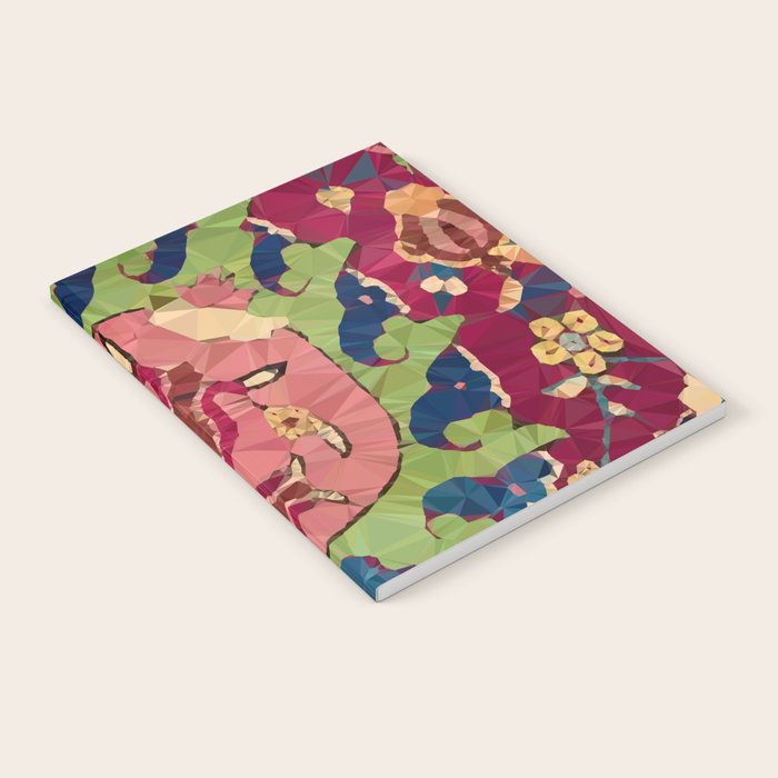 Safavid Rug Detail Abstract Low Poly Geometric Vector Art Notebook Gallery Image 1