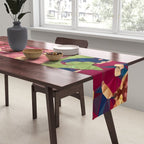 Safavid Rug Detail Abstract Low Poly Geometric Vector Art Table Runner Gallery Image 2