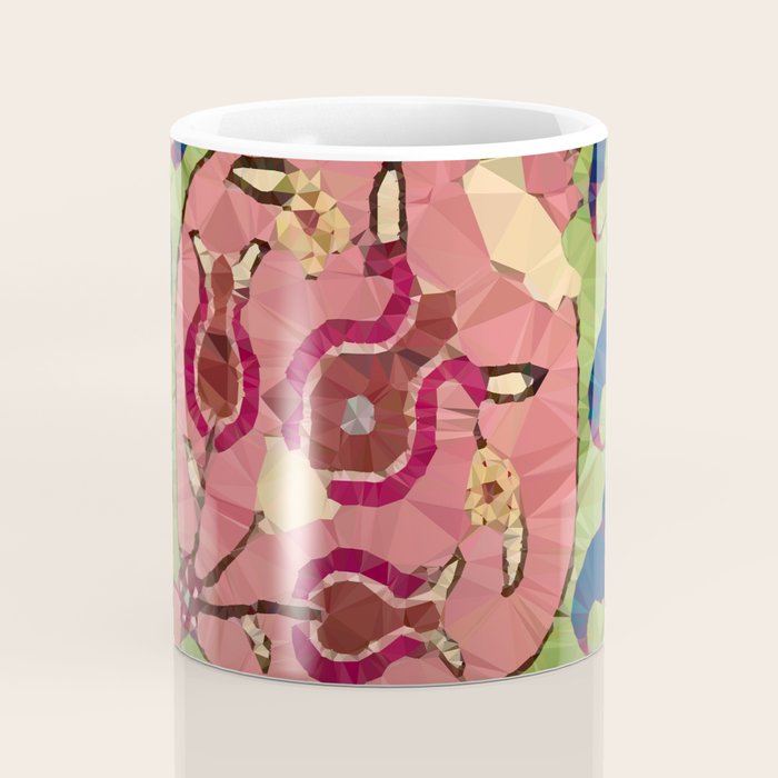 Safavid Rug Detail Abstract Low Poly Geometric Vector Art Coffee Mug Gallery Image 4