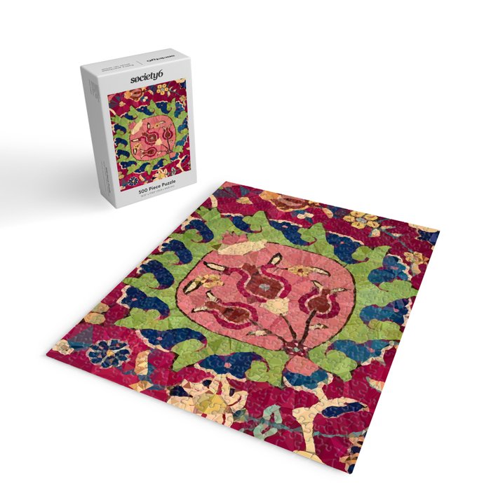 Safavid Rug Detail Abstract Low Poly Geometric Vector Art Jigsaw Puzzle Gallery Image 2