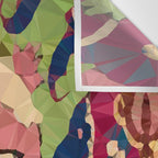 Safavid Rug Detail Abstract Low Poly Geometric Vector Art Wall Tapestry Gallery Image 3