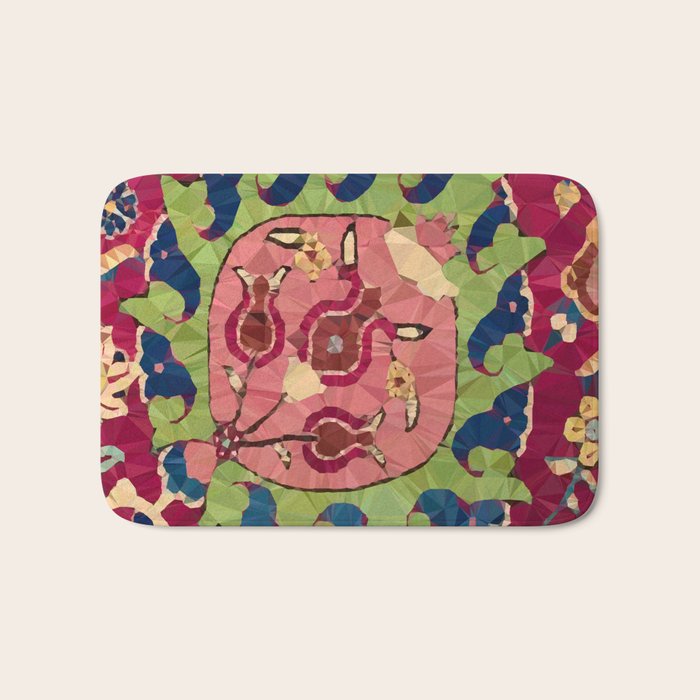 Safavid Rug Detail Abstract Low Poly Geometric Vector Art Bath Mat Gallery Image 1