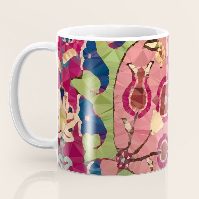 Safavid Rug Detail Abstract Low Poly Geometric Vector Art Coffee Mug Gallery Image 3
