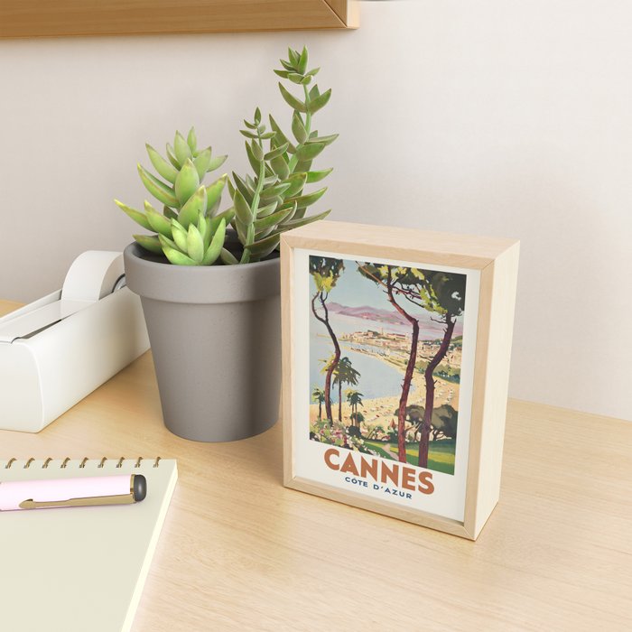 Vintage Travel Poster Cannes Cote D'azur, 1938 Mini Art Print Gallery Image 2