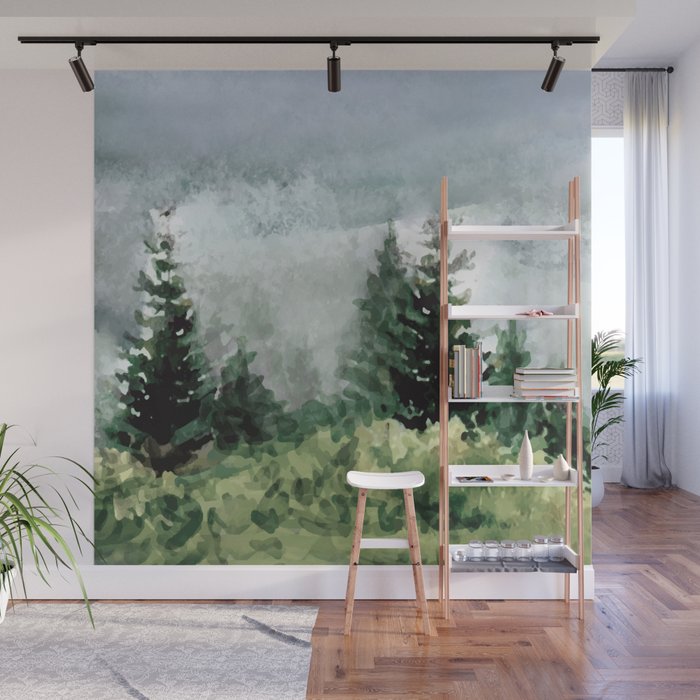 Pine Trees 2 Wall Mural Gallery Image 1