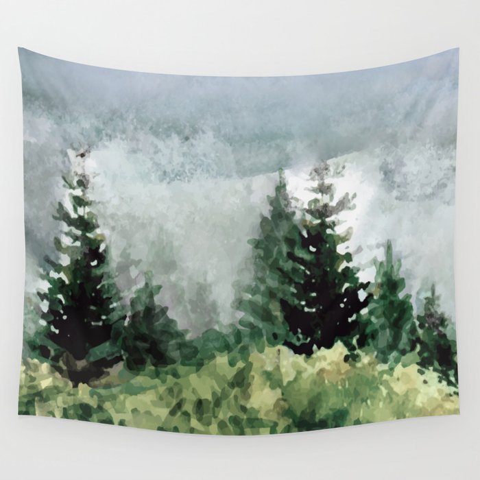 Pine Trees 2 Wall Tapestry Gallery Image 1