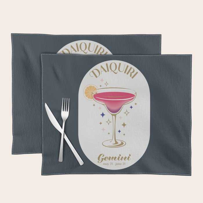 Daiquiri Cocktail Zodiac Sign Placemat Gallery Image 1