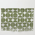 Mid Century Modern Geometric 04 Olive Green Wall Hanging Gallery Image 1