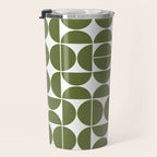 Mid Century Modern Geometric 04 Olive Green Travel Mug Gallery Image 3
