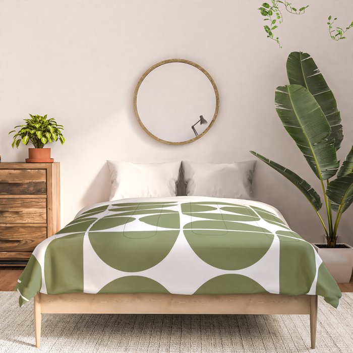 Mid Century Modern Geometric 04 Olive Green Comforter Gallery Image 3