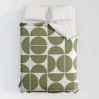 Mid Century Modern Geometric 04 Olive Green Comforter Gallery Image 6