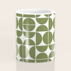 Mid Century Modern Geometric 04 Olive Green Coffee Mug Gallery Image 4
