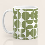 Mid Century Modern Geometric 04 Olive Green Coffee Mug Gallery Image 3