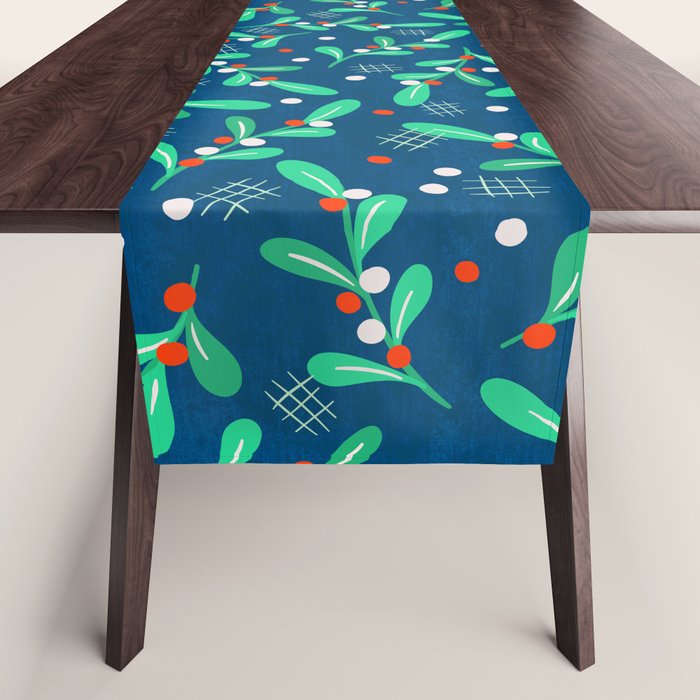 Misseltoe -  christmas pattern no1 Table Runner Gallery Image 1