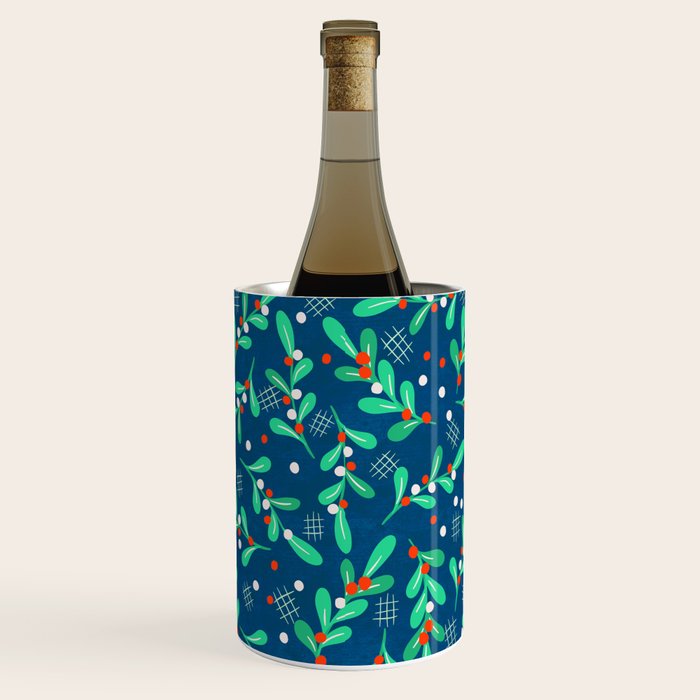 Misseltoe -  christmas pattern no1 Wine Chiller Gallery Image 1