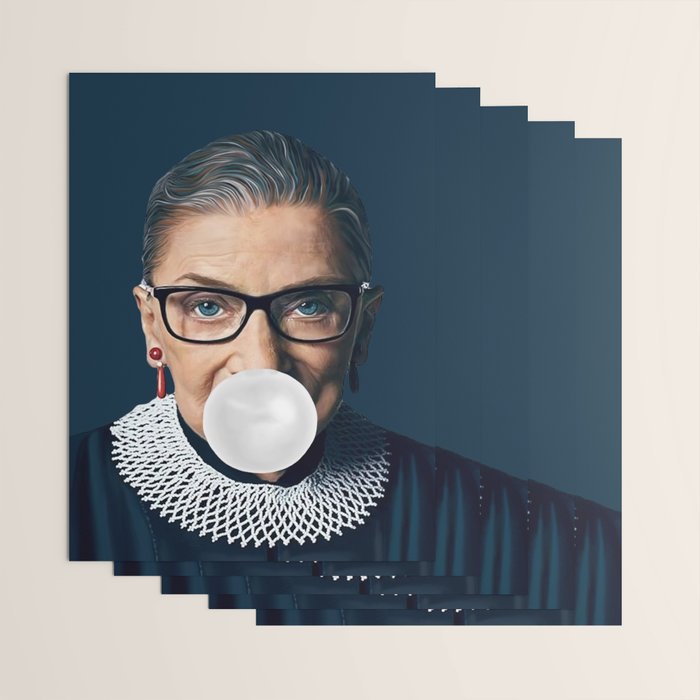 Ruth Bader Ginsburg Blowing White Bubble gum Wrapping Paper Gallery Image 3