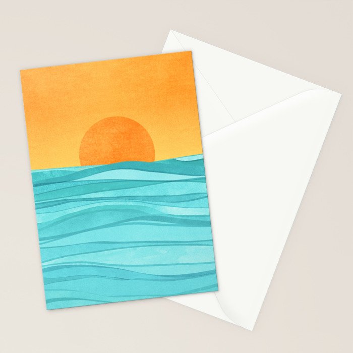 Coastal Sunset Landscape Stationery Card Gallery Image 2
