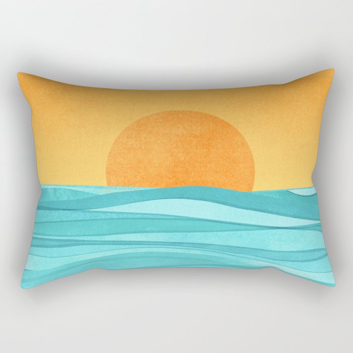 Coastal Sunset Landscape Rectangular Pillow Gallery Image 1