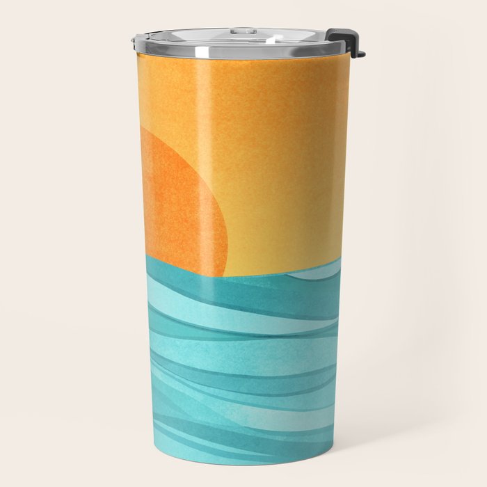 Coastal Sunset Landscape Travel Mug Gallery Image 2