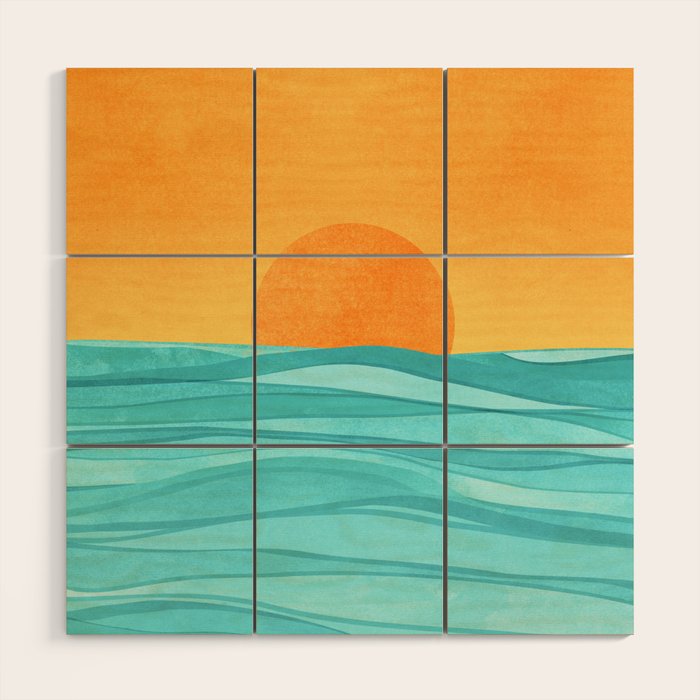Coastal Sunset Landscape Wood Wall Art Gallery Image 1