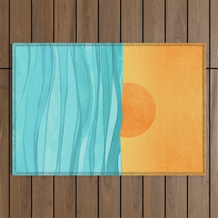 Coastal Sunset Landscape Outdoor Rug Gallery Image 1
