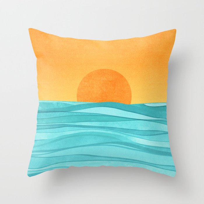 Coastal Sunset Landscape Throw Pillow Gallery Image 1