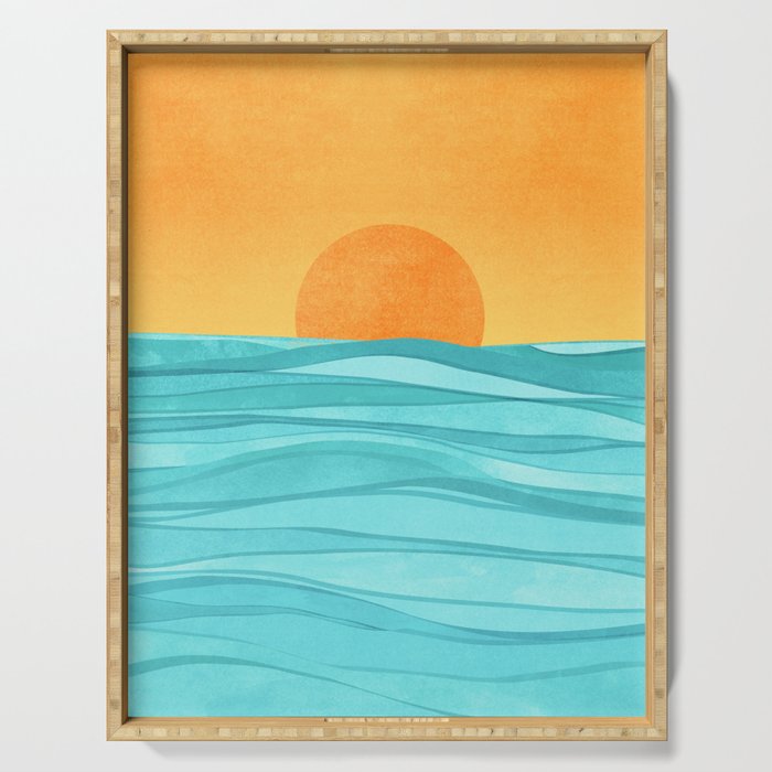 Coastal Sunset Landscape Serving Tray Gallery Image 1