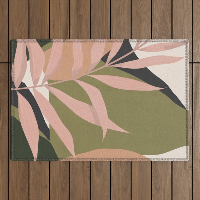 Tropical Leaf- Abstract Art 2 Outdoor Rug Gallery Image 1