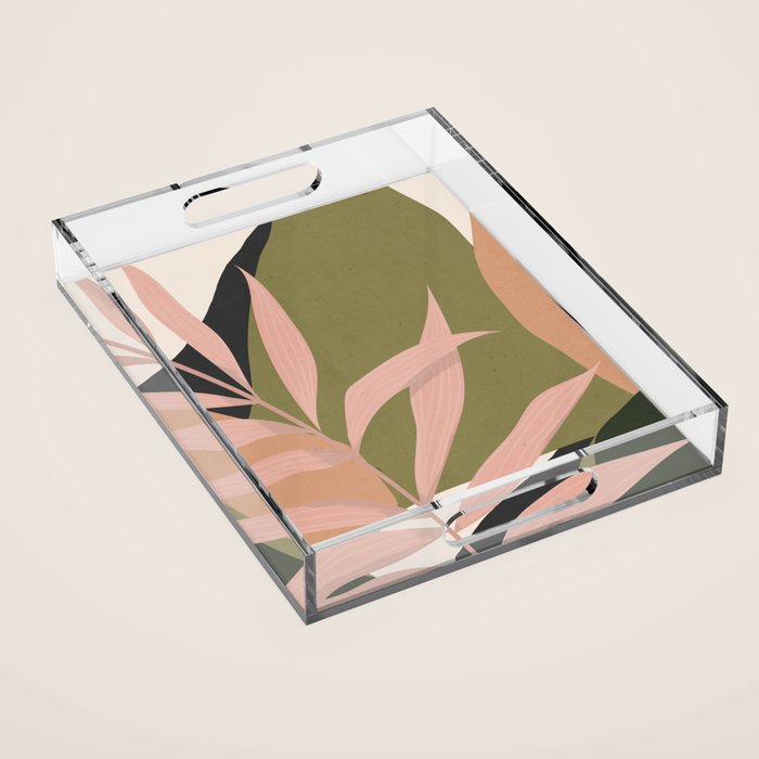 Tropical Leaf- Abstract Art 2 Acrylic Tray Gallery Image 1