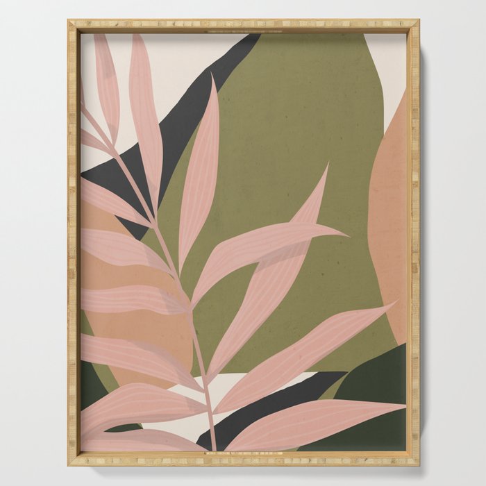Tropical Leaf- Abstract Art 2 Serving Tray Gallery Image 1